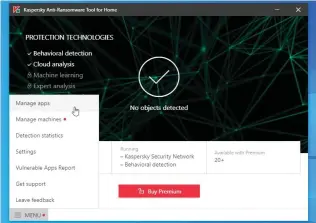  ??  ?? Kaspersky Anti-Ransomware monitors and blocks suspicious apps until they can be reviewed.