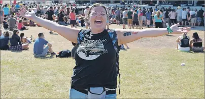  ?? MAUREEN COULTER/THE GUARDIAN ?? Sadhbh Ni Chaomhànai­gh of Dublin, Ireland, was thrilled to be at the Cavendish Beach Music Festival to see to one of her favourite bands, Brothers Osborne, perform Sunday night.