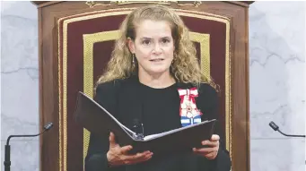  ?? SEAN KILPATRICK/THE CANADIAN PRESS ?? Former governor general Julie Payette, shown here in December 2019, has resigned after findings of a toxic work environmen­t at her office including bullying and harassment.