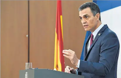  ?? POOL MONCLOA ?? El presidente del Gobierno, Pedro Sánchez, ayer en Bruselas, tras finalizar el Consejo Europeo.