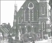  ??  ?? Presbyteri­an church near Canterbury East railway station in 1881; all that survives now is a single gatepost