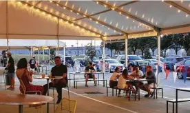  ?? Buffalo Bayou Brewing Co. ?? Buffalo Bayou Brewing Co. erected two large tents in its parking lot, providing additional outdoor dining space at the popular venue in Sawyer Yards.