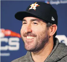  ?? CHARLES KRUPA/AP ?? Justin Verlander will get the ball for the defending World Series champion Houston Astros in Game 1 of the ALCS against the Boston Red Sox at Fenway Park today. Chris Sale starts for the Red Sox.