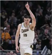  ?? MICHAEL CONROY – THE ASSOCIATED PRESS ?? Purdue’s Zach Edey tallied 23 points and 14 rebounds in Sunday’s NCAA Tournament victory against Utah State.