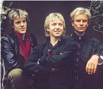  ??  ?? A man apart: Sting with his Police bandmates Stewart Copeland and Andy Summers in 1983, left; and back in the studio for his 12th solo album