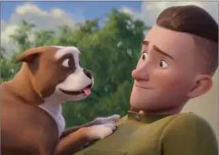  ??  ?? Playful pooch and his handler Robert Conroy in Sgt Stubby: An Unlikely Hero