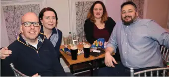  ??  ?? Quiz-goers pictured enjoying their night at the St Francis Special School fundraisin­g table quiz in the Kenmare Bay hotel.