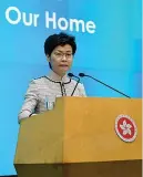  ??  ?? Sfiduciata La governatri­ce Carrie Lam, 62 anni