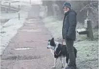  ?? ?? Nicky and Blaze linger during a morning walk along the towpath.