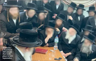  ?? PHOTOS: TWITTER, GETTY IMAGES ?? No masks: a Stamford Hill shivah that took place in late September