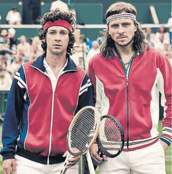  ?? FOTOS: ARCHIVO CLARIN E IMPACTO CINE ?? Wimbledon, 2017. Shia LaBeouf (McEnroe) y el sueco Sverrir Gunadson (Borg) en el filme.