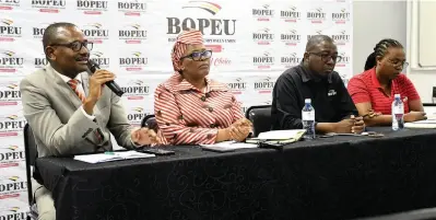  ?? ?? BOPEU leadership addressing a press conference this week