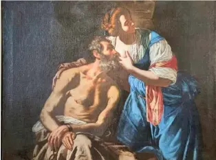 ?? CARABINIER­I CULTURAL HERITAGE PROTECTION SQUAD VIA AP ?? 17th Century painter Artemisia Gentilesch­i’s “Caritas Romana” (Roman Charity) was illegally exported to Austria in 2019. Italy’s art squad police have thwarted the potential, illegal sale by a Vienna auction house of the painting.