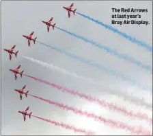  ??  ?? The Red Arrows at last year’s Bray Air Display.