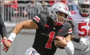  ?? DAVID JABLONSKI / STAFF ?? Justin Fields was a five-star prospect coming out of high school, fueling high expectatio­ns for him and the Buckeyes.