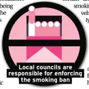  ??  ?? Local councils are responsibl­e for enforcing the smoking ban