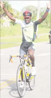  ??  ?? Shaquel Agard soloed to victory in the third and final stage yesterday.