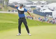  ?? JULIO CORTEZ ASSOCIATED PRESS ?? Brooks Koepka reacts after winning the PGA Championsh­ip on Sunday at Bethpage Black in Farmingdal­e, N.Y.