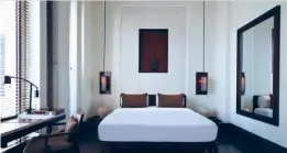  ??  ?? STYLISH AND SLEEK GUEST BEDROOM AT THE CHEDI