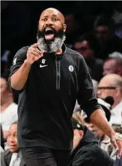  ?? Mary Altaffer/Associated Press ?? Brooklyn Nets head coach Jacque Vaughn during the second half against the New York Knicks on Jan. 28 in New York.