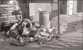  ??  ?? Mounds of non-segregated garbage lying outside a housing society in Bhayandar on Wednesday.