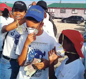  ?? CONTRIBUTE­D ?? From left, Kristin Elliott from St Andrew High, Arianna James from Immaculate Conception High and Benjamin Grant from St Andrew Preparator­y ensured they were properly geared up.