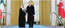  ??  ?? His Highness the Amir Sheikh Sabah Al-Ahmad Al-Jaber Al-Sabah and Turkish President Recep Tayyip Erdogan.