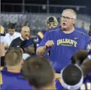  ??  ?? Nate Hatalsky led UAlbany with 15tackles on Saturday night as the Great Danes beat Monmouth, 28- 14.