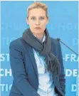  ?? FOTO: BAUERNFEIN­D/DPA ?? Hat sich entschuldi­gt und die Erklärung unterschri­eben: Alice Weidel von der AfD.