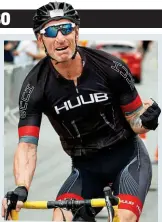  ?? ATHENA PICS ?? Brave: Gareth Thomas competes in an Ironman event yesterday