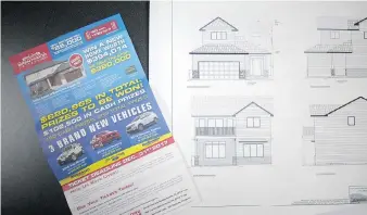  ??  ?? People who buy tickets in Brentwood’s 27th lottery are eligible to win prizes including a new home, three cars and cash. This year’s main prize is a two-storey, 1,850 square foot house worth up to $500,000.