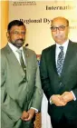  ??  ?? Pathfinder Foundation Director Admiral Professor Jayanath Colombage with Islamabad Policy Research Institute President Ambassador (Retired) Abdul Basit