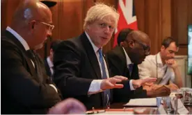  ?? Photograph: Kyle Heller/No10 Downing Street ?? Boris Johnson attends energy round table at No 11 Downing Street. Johnson said it would be ‘a difficult winter for people across the UK’.