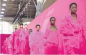  ?? ?? Models walk March 6 in the Valentino show during Fashion Week in Paris.