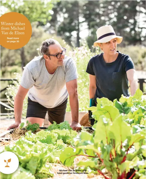  ??  ?? Michael Van de Elzen with head gardener Aridanne Brae.