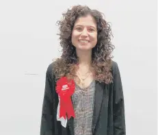  ??  ?? IN AND OUT Southsea Central’s winnining candidate, Labour’s Charlotte Gerada, and left, outgoing Conservati­ve group leader Donna Jones