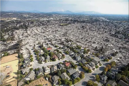  ??  ?? The lucky few: Many homes in Santa Rosa have been completely burned down by the wildfires that tore through northern California but in the midst of it all some residents got lucky. — Bloomberg