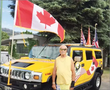  ?? Special to The Herald ?? Bob Rietveld with his distinctiv­e Hummer H2, which is actually a tribute to veterans.