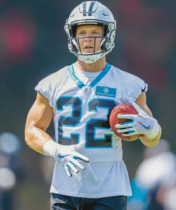  ?? NELL REDMOND/AP ?? All-purpose RB Christian McCaffrey has missed 23 of the last 33 regular-season games for the Panthers.