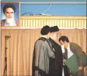  ?? (Raheb Homavandi/Reuters) ?? FORMER PRESIDENT Mahmoud Ahmadineja­d kisses the hand of Supreme Leader Ayatollah Ali Khamenei in Tehran in 2005.