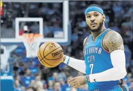  ?? FOTO: AP ?? Carmelo Anthony buscará nuevo destino si acaba descartado por Atlanta