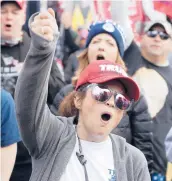  ?? LUIS M. ALVAREZ/AP ?? Supporters of President Trump attend a rally Saturday at Freedom Plaza in Washington, D.C.