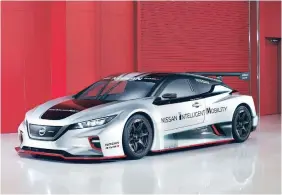  ??  ?? The all-wheel-drive zero-emission Leaf NISMO RC shows off the raw power and performanc­e of Nissan’s electric vehicle technology.