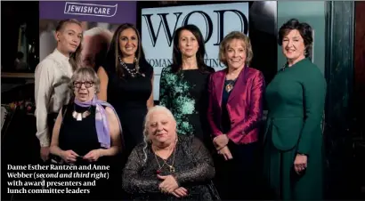  ?? PHOTO: BLAKE EZRA ?? Dame Esther Rantzen and Anne Webber ( second and third right) with award presenters and lunch committee leaders