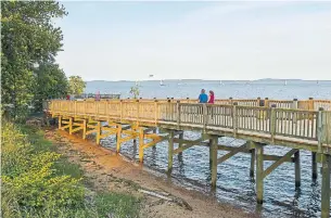  ?? DOUG KAPUSTIN PHOTOS FOR THE WASHINGTON POST ?? The Promenade boardwalk along the Susquehann­a River.