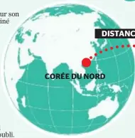  ??  ?? DISTANCE 10 000 KM CORÉE DU NORD