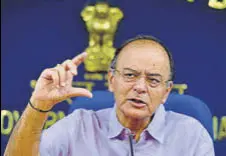  ?? PTI ?? Finance minister Arun Jaitley at a press conference after the Cabinet meeting, in New Delhi on Wednesday