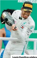  ??  ?? Lewis Hamilton celebra