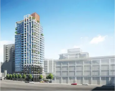  ?? — TOWNLINE ?? Developer Townline has won city hall approval to construct Victoria’s tallest building at 26 storeys. Hudson Place One will have 176 condominiu­ms.