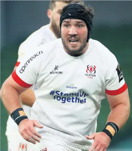  ??  ?? Big milestone: Tom O’toole is set to win his 50th cap for Ulster off the bench